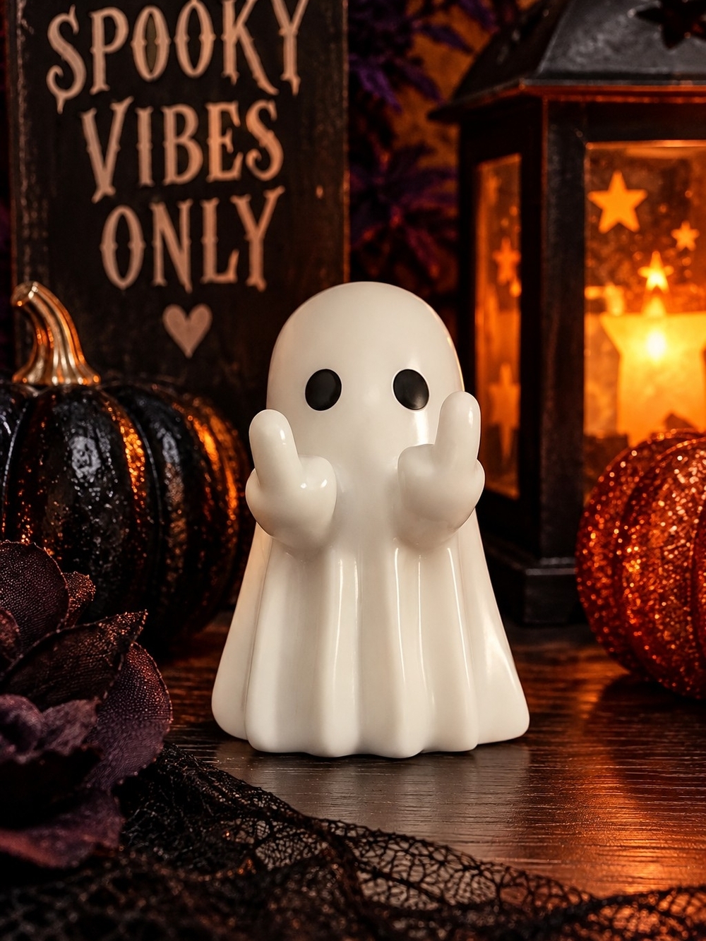 Middle Finger Ghost Halloween Decor Funny Spooky Mini Ghost!!